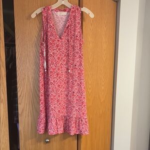 Floral Red Sleeveless Dress